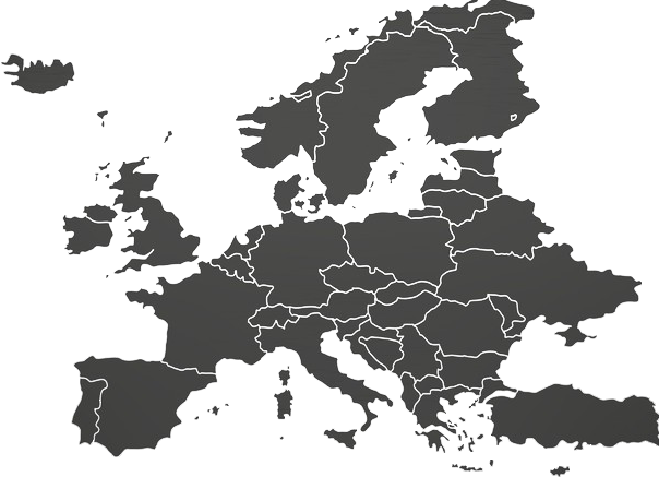 Mappa d'Europa con la sede di edica s.r.l.u. a Castellalto (TE)